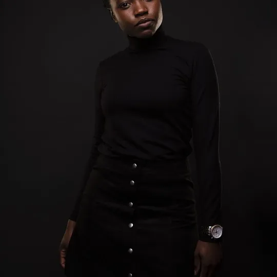 Womens Hoodie Black Side